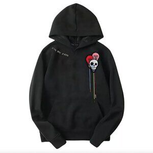 SUE TSAI Trust Your Dreams Hoodie Unisex Size M Black Skeleton Balloon Patch
